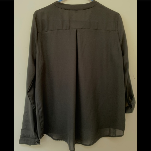 👸🏻Black  Sheer Top Size L Long Sleeve NWT - Picture 2 of 6